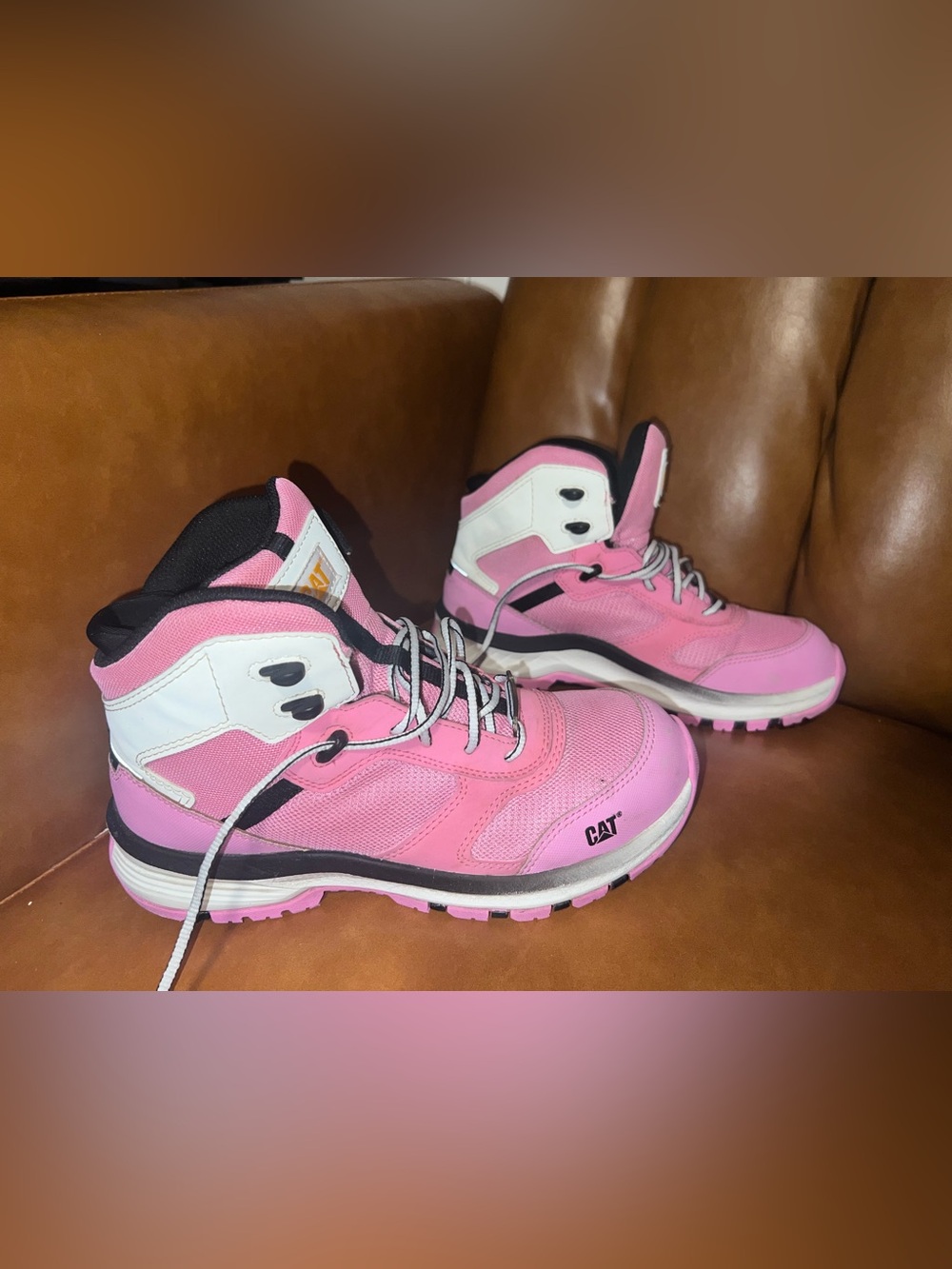 Caterpillar Quake Mid Composite Toe iwomen's work boots "Rose Bloom" pink sz 7 - Picture 4 of 11
